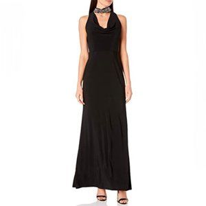 Cachet ~ Sleeveless Beaded Halter Cocktail Dress